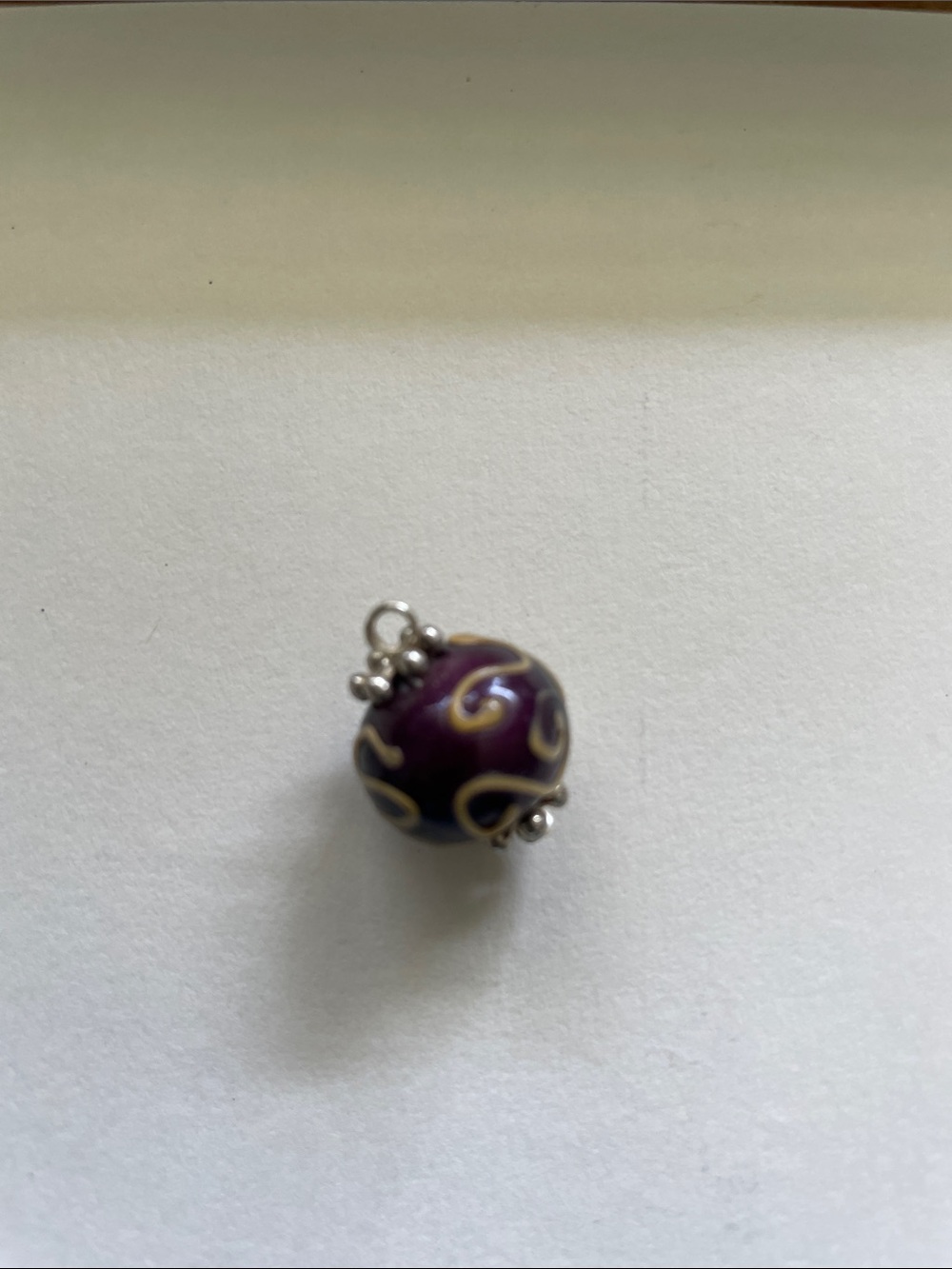 Hand crafted necklace pendant. Enamel. Sterling